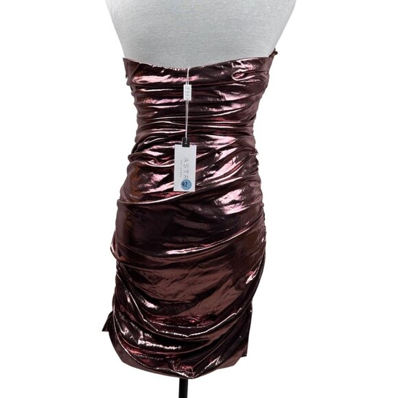 ASTR the Label Women's Paulette Mini BodyCon Dress, Bronze Size L - Picture 6 of 13